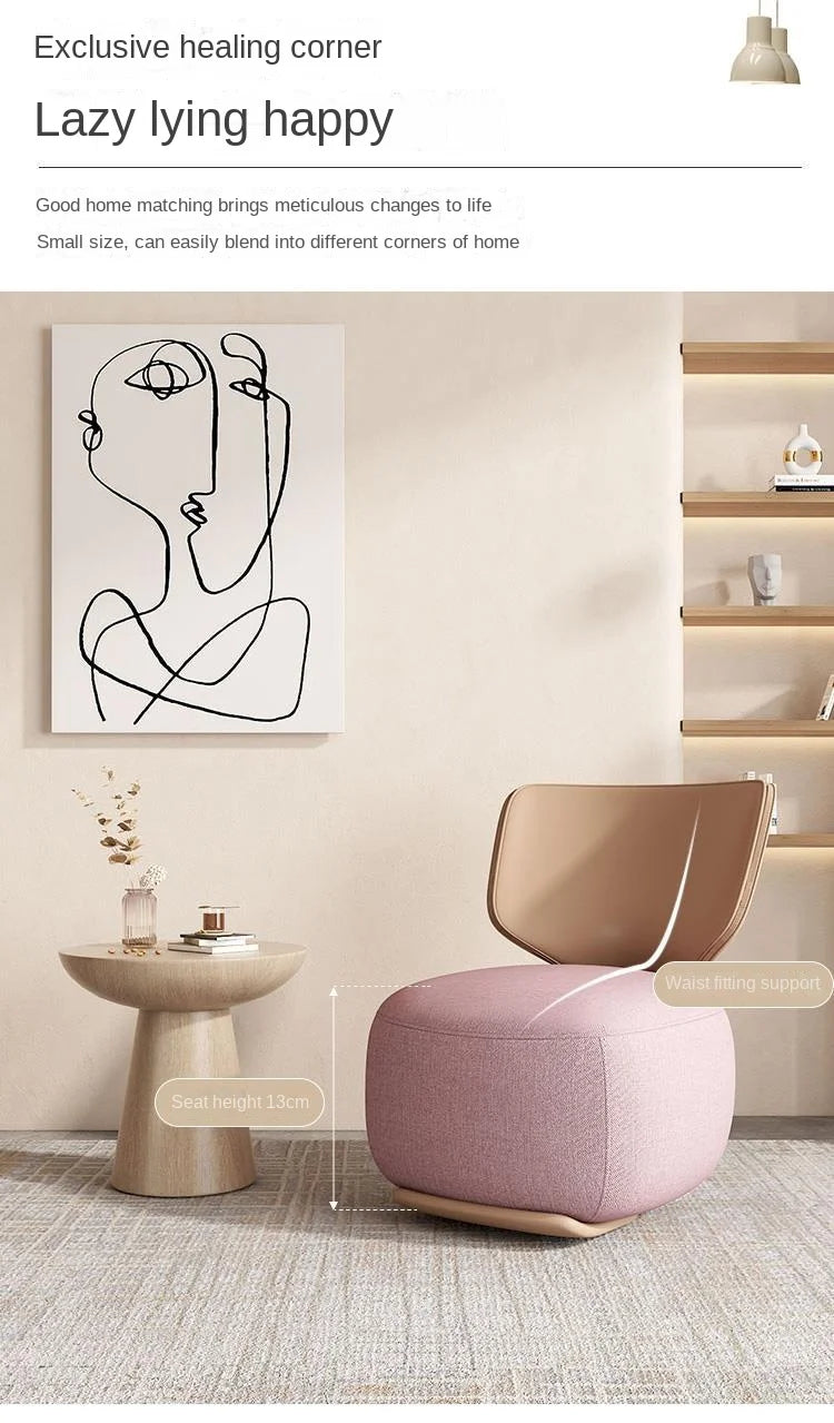 Log Light Luxury First Class Cabin Lounge Sofa Chair Nordic Living Room  Fabric Low Stool Balcony Leisure Armchair 2023 New