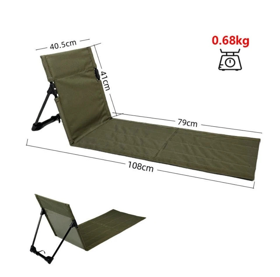 Portable Folding Seat Without Legs Beach Recliner With Backrest For Park Lawn Picnic Single Lazy Chair Lightweight Camping Chair