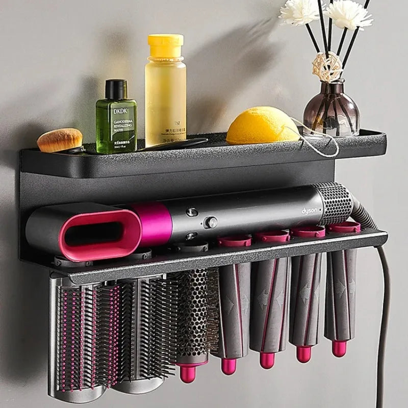 Hairdryer Holder Wall Mount Suitable For Dyson Airwrap Shelf Dryer And Hair Curler Holder Storage Rack Bathroom Organizer FR2002