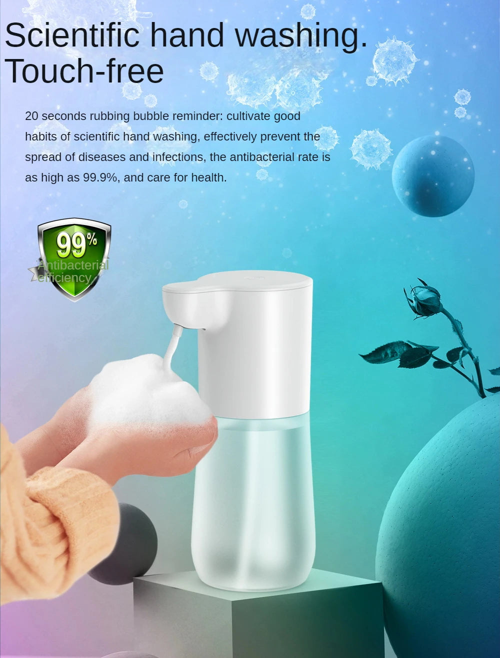 Automatic Foaming Soap Dispenser,4-Level Adjustable Foam ,650ML/22oz Touchless Hand & Dish Soap Dispenser for Office,Hotel, Home