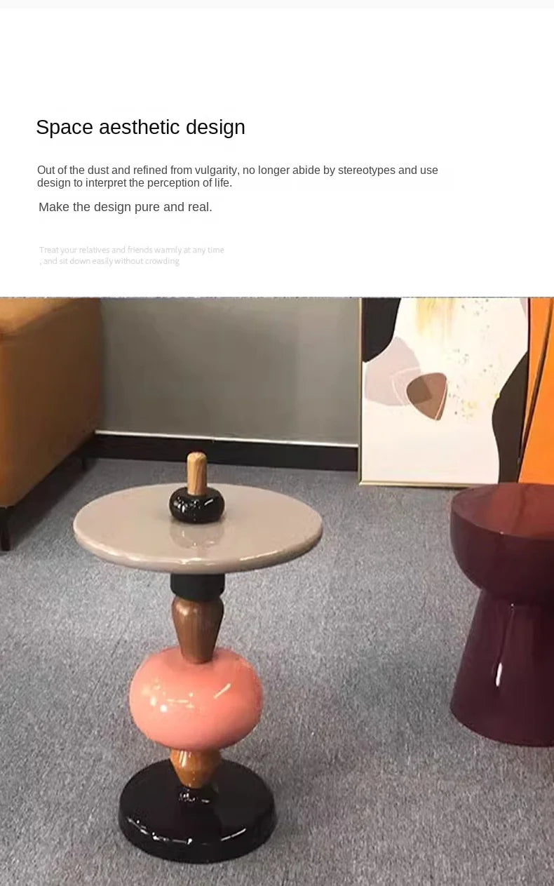 X&D Nordic Creative Solid Wood Baking Varnish Modern Simple Sofa Movable Corner Designer Net Brown Sugar Gourd Small Tea Table