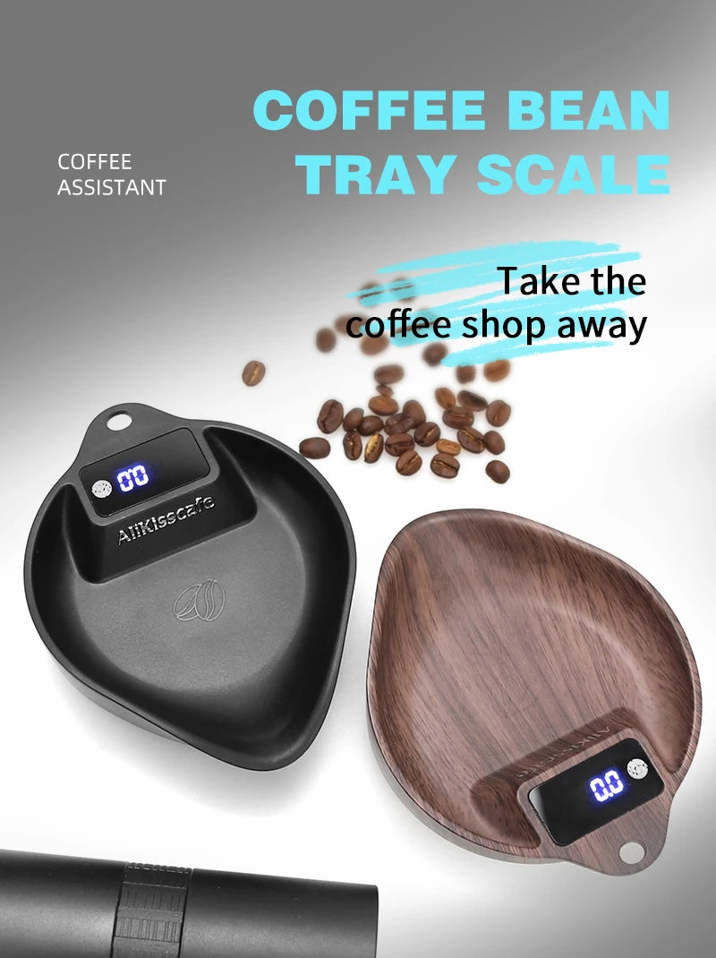 AliKisscafe Coffee Scale Electronic Bean Measuring Scale ABS Espresso Weighing Display Tray Spray 0.1g Kitchen Barista Accessory
