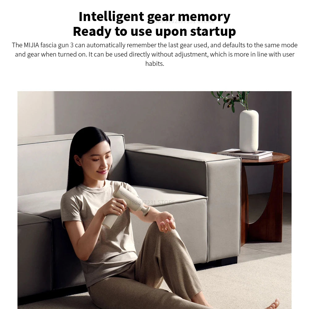 Xiaomi Mijia Fascia Gun 3 Strength Feedback 10mm Deep Relaxation 25kg Thrust 3 Gear Memory 2450mAh Sports Specific Massage Gun
