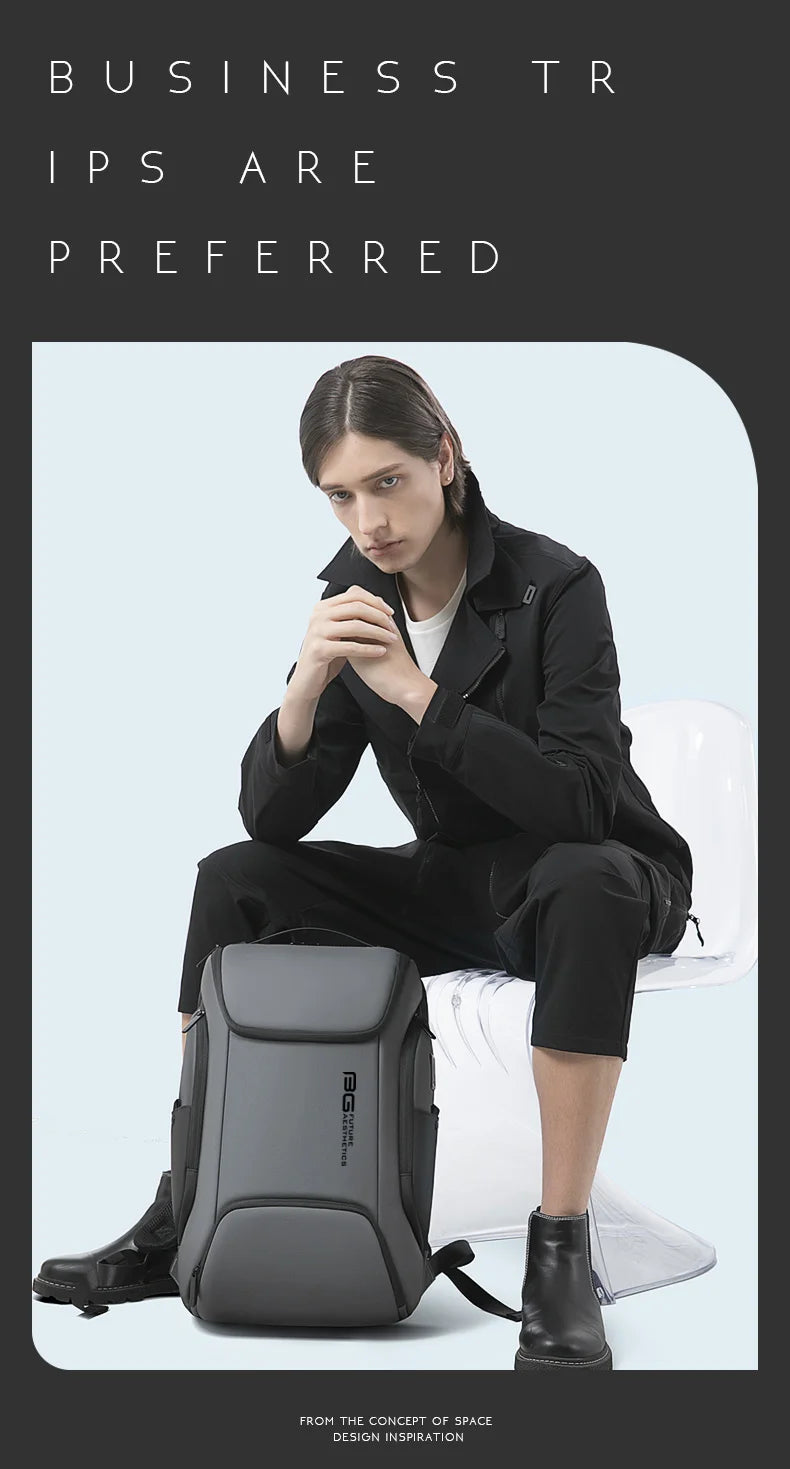 BANGE Business USB Charging Smart Backpacks Fits 15.6 Inch Laptop Commute Backpack WaterProof Carry On Bag for Men Travel Bags