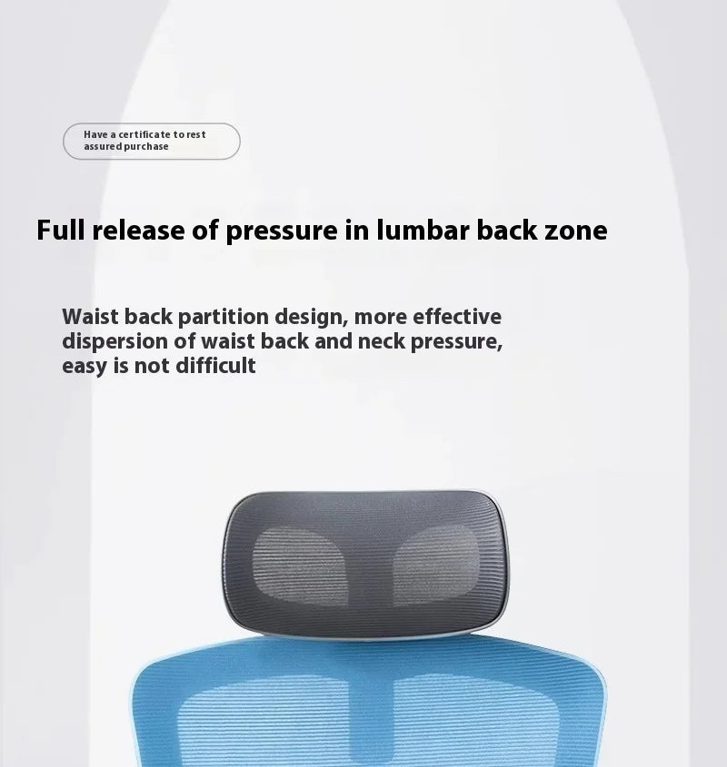 Ergonomic Office Chair Liftable Mesh Computer Chair with 4D Lumbar Support Home Office Swivel Chair with Latex Seat Cushion