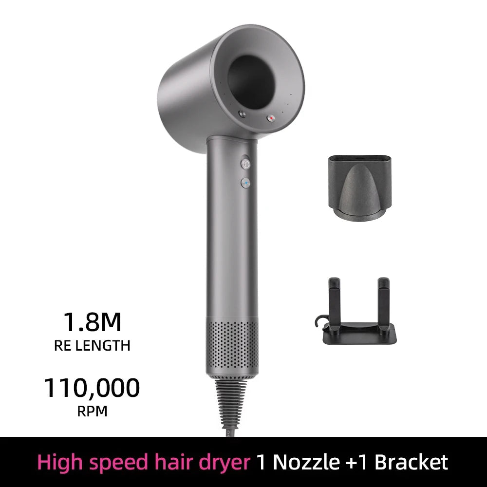 Negative ion hair dryer with high speed and no blades High power silent and quick drying Portable, suitable for home and travel