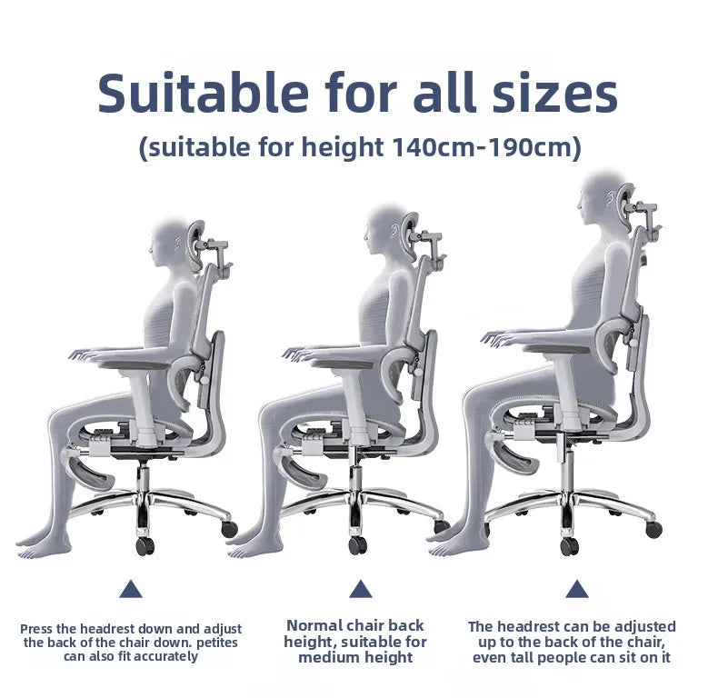 Ergonomic Computer Chair, Reclining Office Swivel Chair, Nylon Feet Four-Level Gas Rod