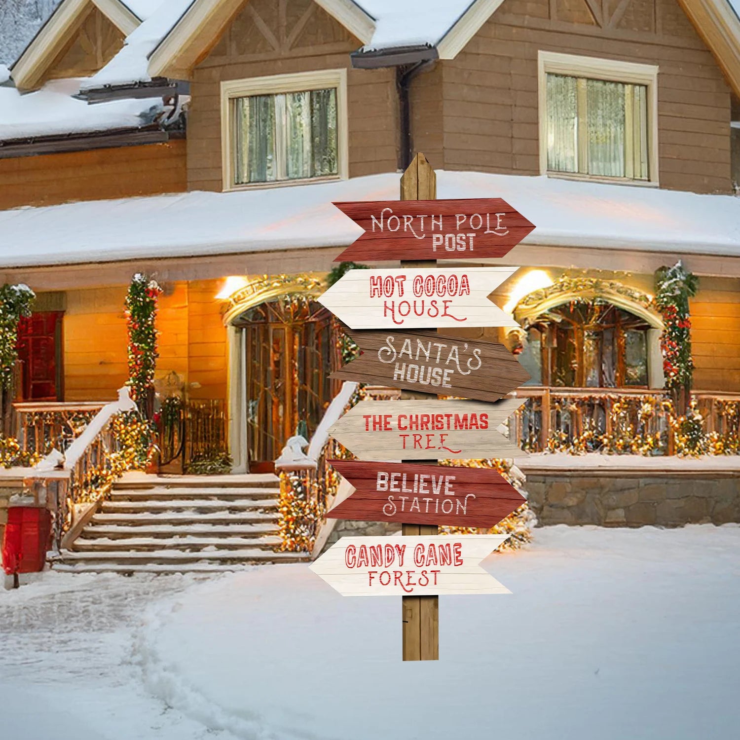 12PCS Arctic Christmas Festival Paper Signage Xmas decor 2025 Xmas Santa Claus workshop sign Navidad Natal New Year Gift 2026