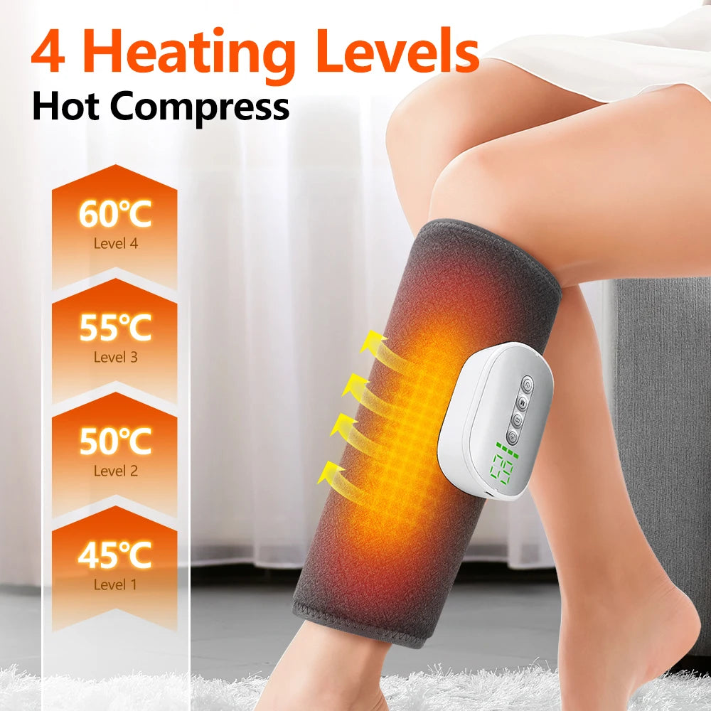 Eletric 360° Air Pressure Calf Massager Wireless Heating Leg Massage 4 Mode Airbag Compresstion Foot Calf Muscle Relieve Fatigue