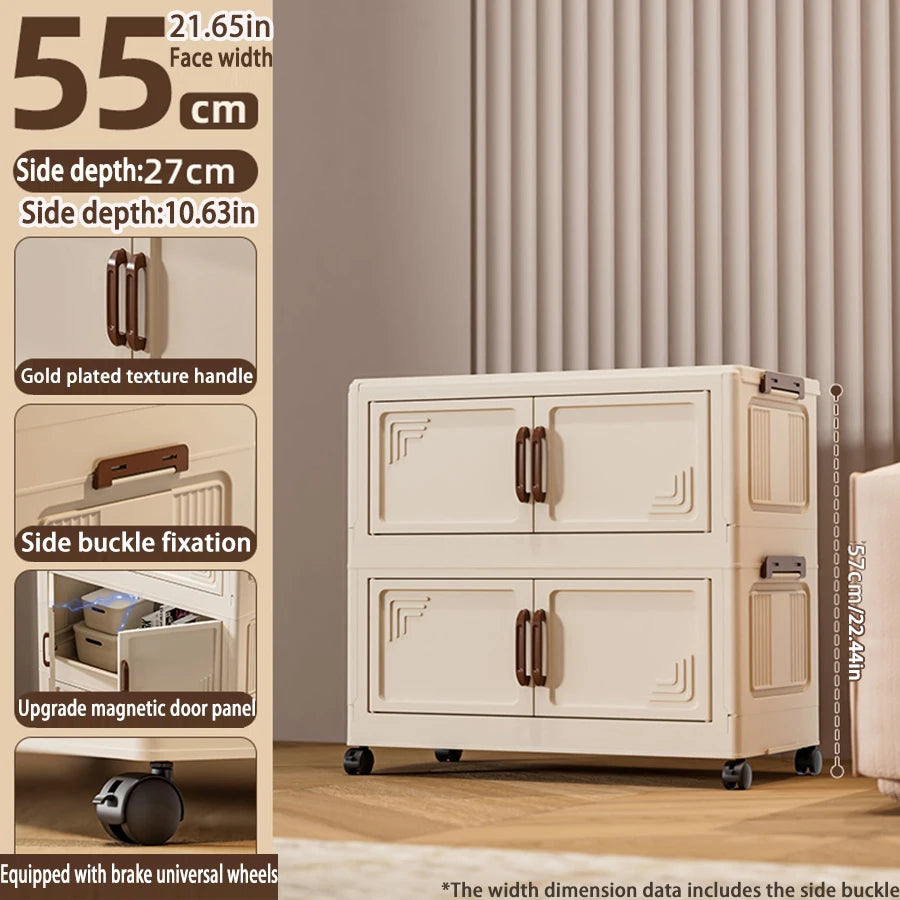 45/55/65cm Length Multifunction Folding Storage Cabinet Dustproof Wardrobe Large Capacity Sundries Cabinet