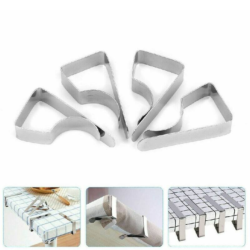 6Pcs Tablecloth Clips Stainless Steel Table Clips Table Cloth Cover Clamps Table Cloth Holders for Outdoor Parties Weddings Camp