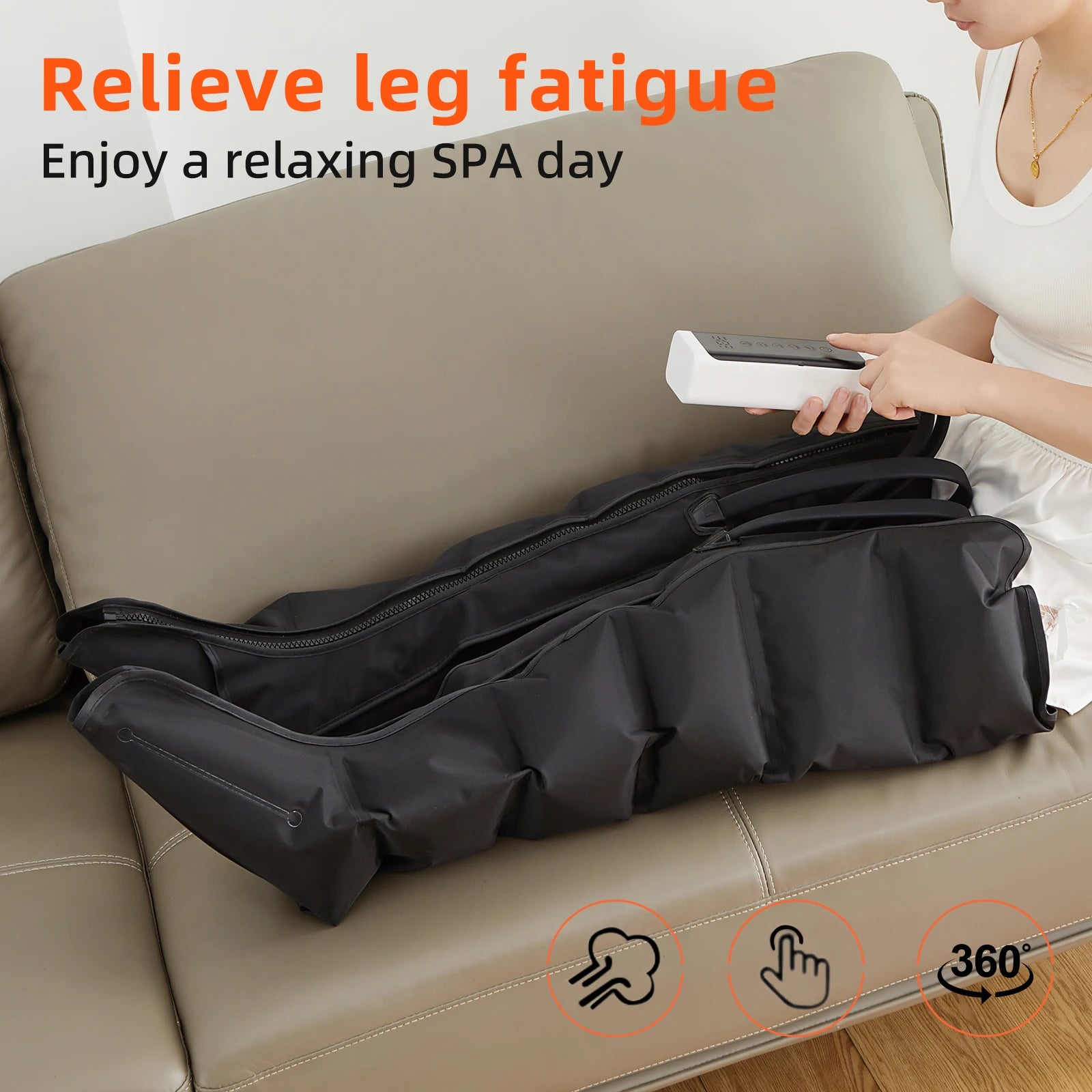 Air Compression Leg Massage 6 Airbag Pneumatic Boots Used for Circulation and Leg Muscle Relaxation to Relieve Varicos Veins