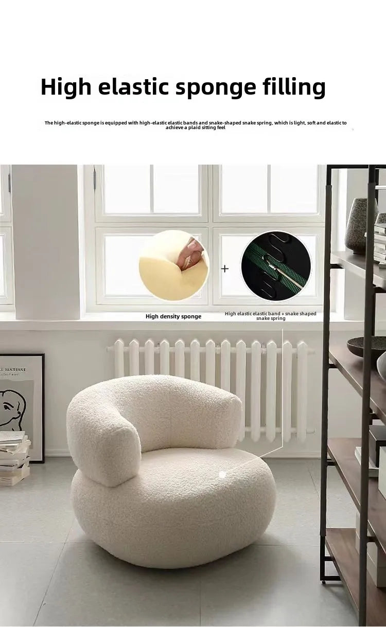 Hot Bedroom Furniture Nordic Furniture Lazy, Chair, Balcony, Sofa Chair Lamb Wool, Nordic Bedroom, Living Room, Single, Sofa, St