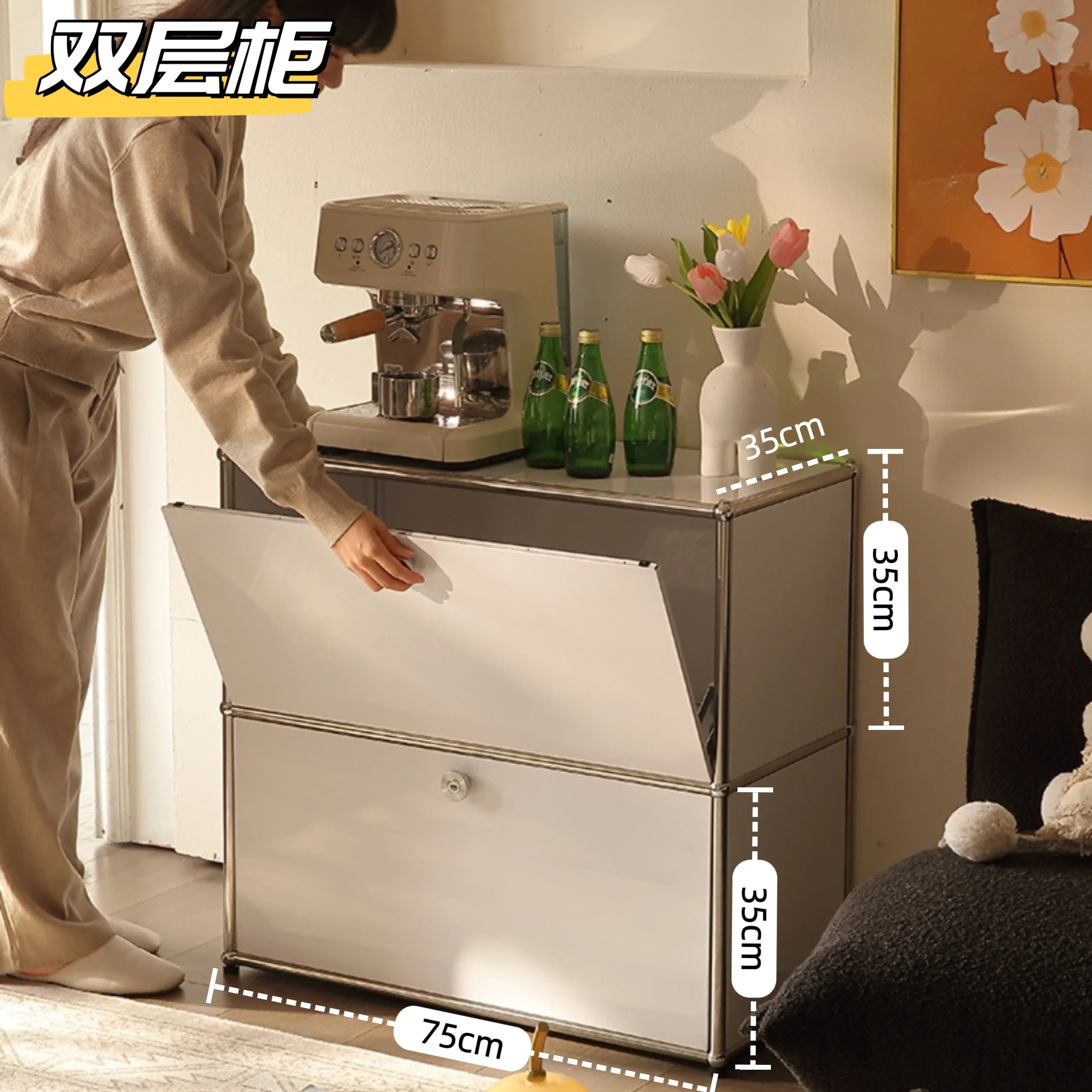 Cabinet for living room Storage locker drawer type storage Bedroom chest of drawers Organizer furniture Dual cabinet combination