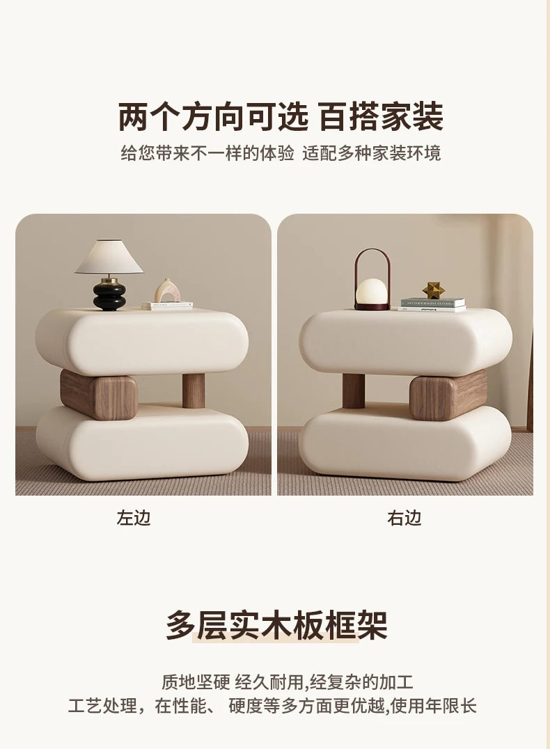 Cream Style Elegant Nightstands Space Saving Glamour Luxury Bedside Tables Trendy Creative Table De Chevet Bedroom Furniture