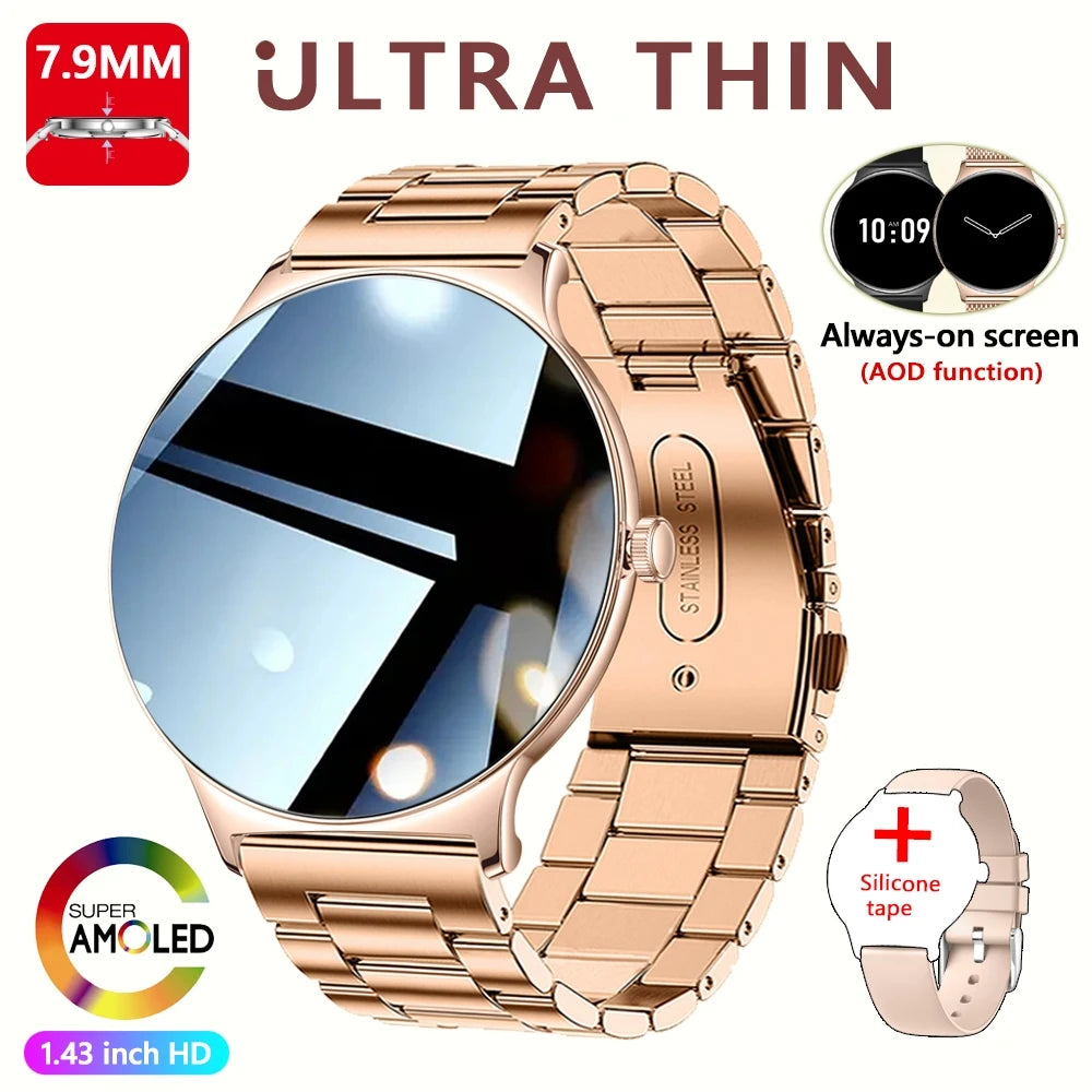 For Huawei Xiaomi New Ultra Thin Smart Watch Women Screen Always Display Time Sports Bracelet Bluetooth Call Fashion Smartwatch