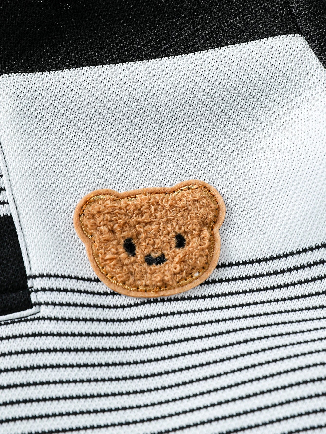 Children’s Summer New Arrival Boys’ Regular Striped Teddy Bear Short T-Shirt and Shorts Casual Sport Two-Piece Set