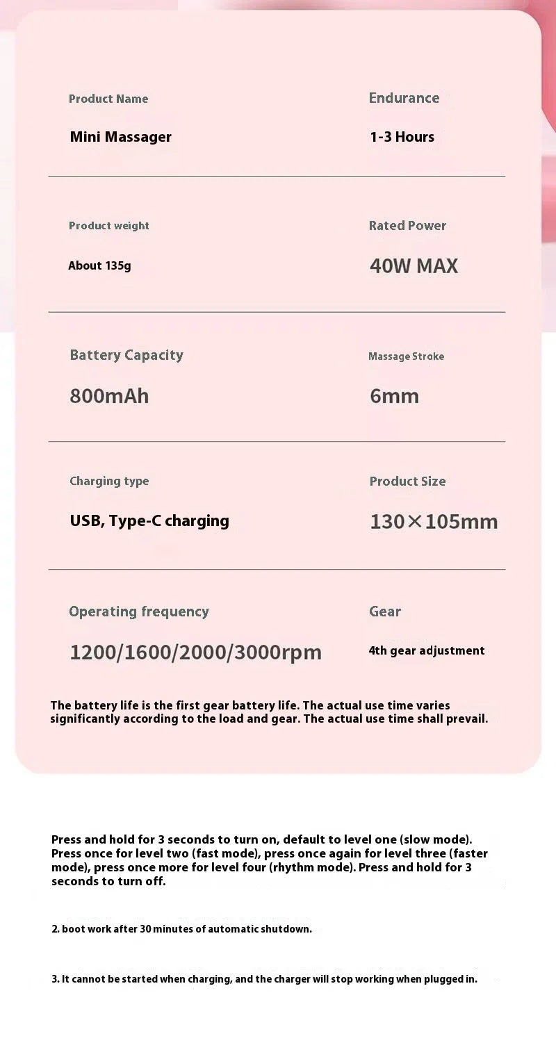 Mini Massage Massage LCD Screen 6 Heads Gun Muscle Massager Portable Electric Fascia Gun for Neck Foot Body Fascia Gun