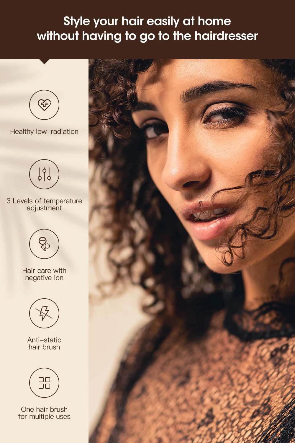 Kinseibeauty Professional hair stylist salon hair dryer curling iron hair equipment straightening electric comb three speed mode