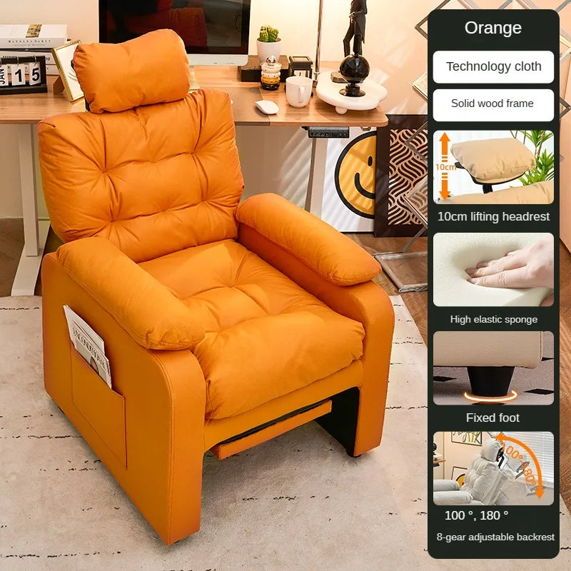 New Computer Chair Household Office Bedroom Sedentary Recliner Chair Single Sofa Ergonomics Comfortable lounge Chair Lazy Sofa