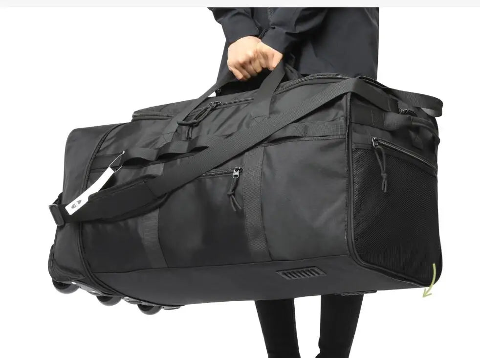 Large Capacity carry on hand Luggage Rolling duffel bag 90L wheeled Bag Home moving bags with wheels Travel trolley luggage bag