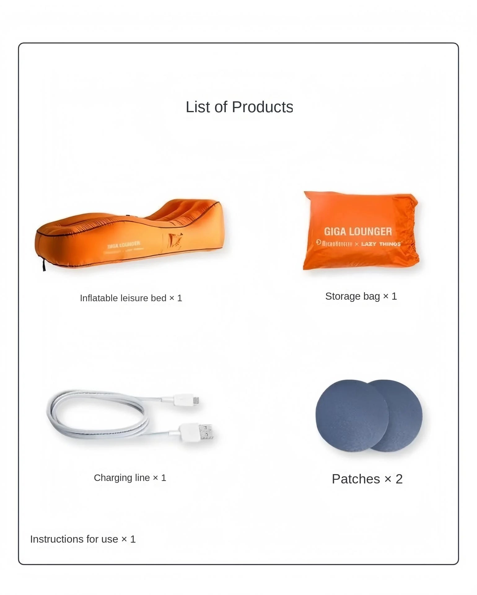 One Click Self Inflating Lazy Sofa Portable Inflatable Sofa Lounge Chair, Beach Camping Leisure Wave Sofa Chair, Rechargeable