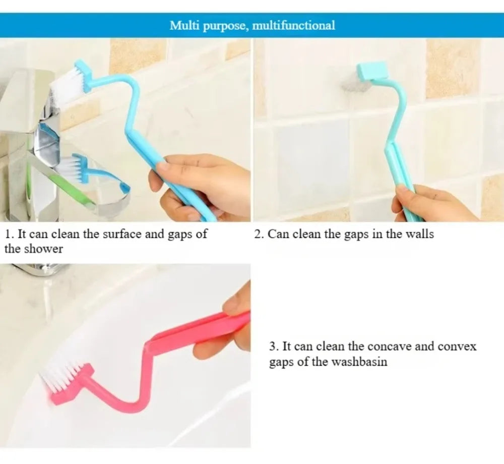 Toilet Brush S Shape Portable Toilet Cleaner Curved Edge Corner Handle Bathroom Supplies Cleaning Household Tools Accessories