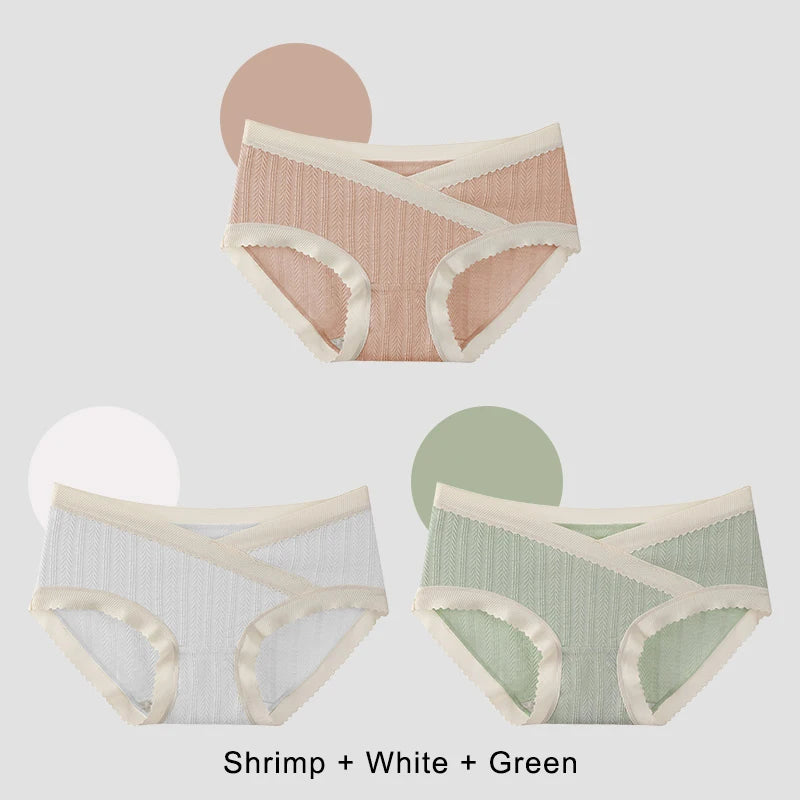 3PCS Soft Briefs V-shaped Abdominal Support Underpanties Pregnancy Childbirth Female Underwear Pregnant Woman Women's Panties