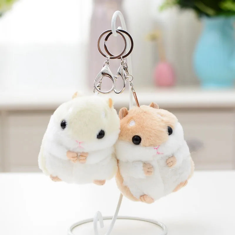 Cute Hamster Stuffed Animal Hamsters Plush Toy Small Stuffed Doll with Chain for Kid Boy Girl Goodie Bag Fillers Birthday Gift