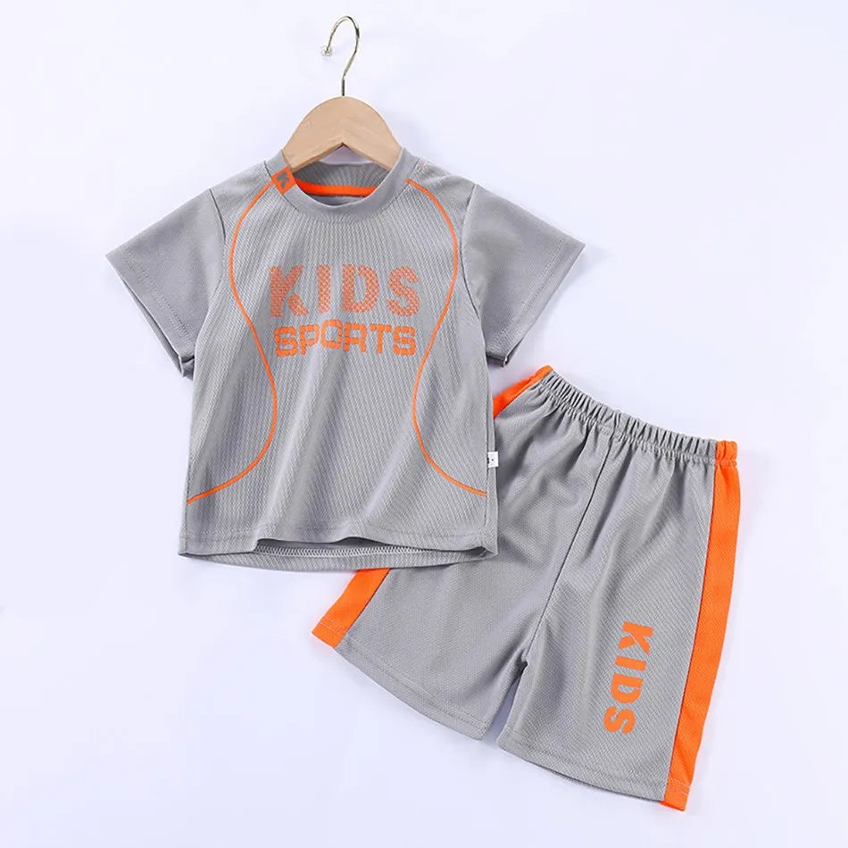 Children Summer Short Sleeve Football Basketball Suit Clothing Set Boy Girl Jersey Quick Drying Breathable Kids Sports Wear