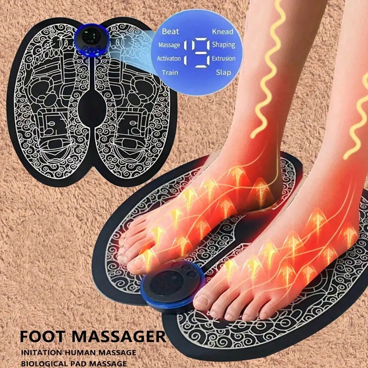 Rechargeable Electric Foot Massager - Improves Blood Circulation And Relaxes Muscles