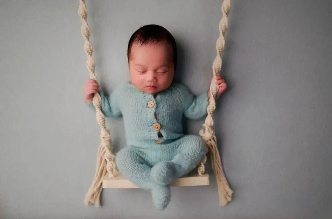 Baby Photography Props Newborn Swing Chair Wooden Furniture Infants Photo Shooting Prop Accessories Baby Photo Props Swings