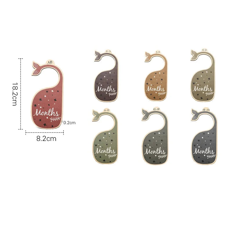 Baby Wooden Dividers Closet Size Wardrobe Separator Star Moon Milestone Cards Months Organizers Kids Photography Accessories
