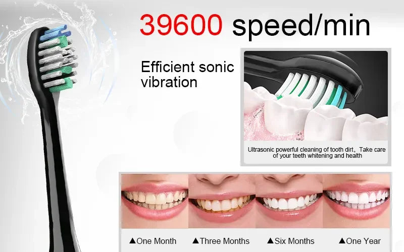 Sonic Electric Toothbrush Smart Ultrasonic Dental Teeth Whitening Rechargeable Adult Tooth Brush Sarmocare S100 With8 Brush Head