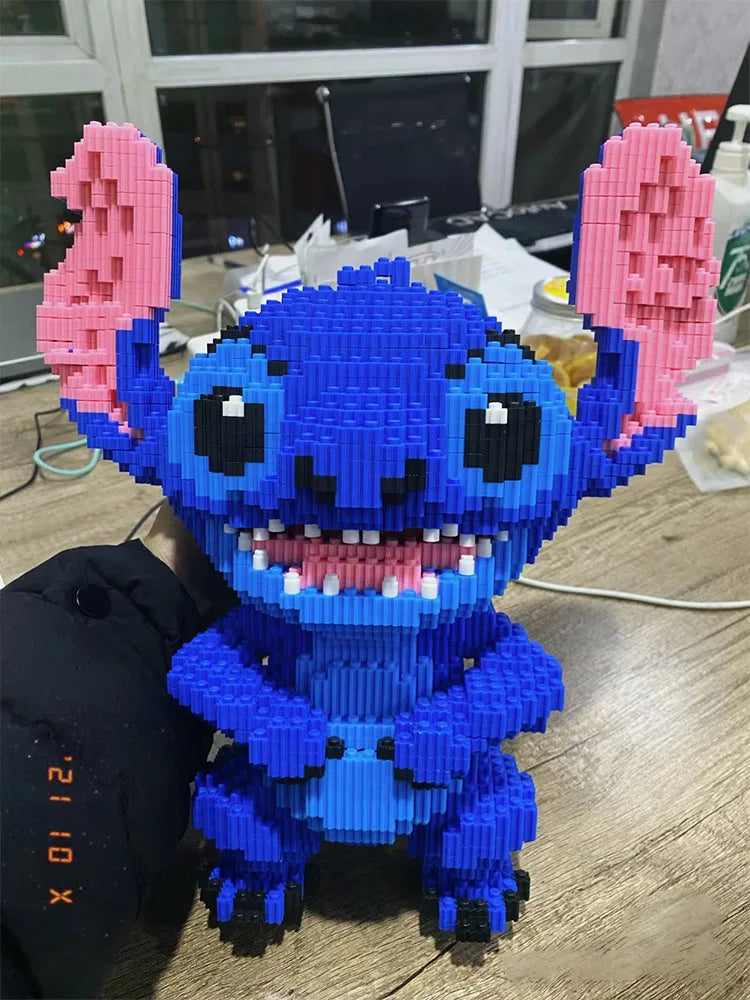 Kawaii Disney Building Block Stitch Giant Stitzer Assembly Toy Children's Birthday Gift Desk Decoration Statue Ornament Toys