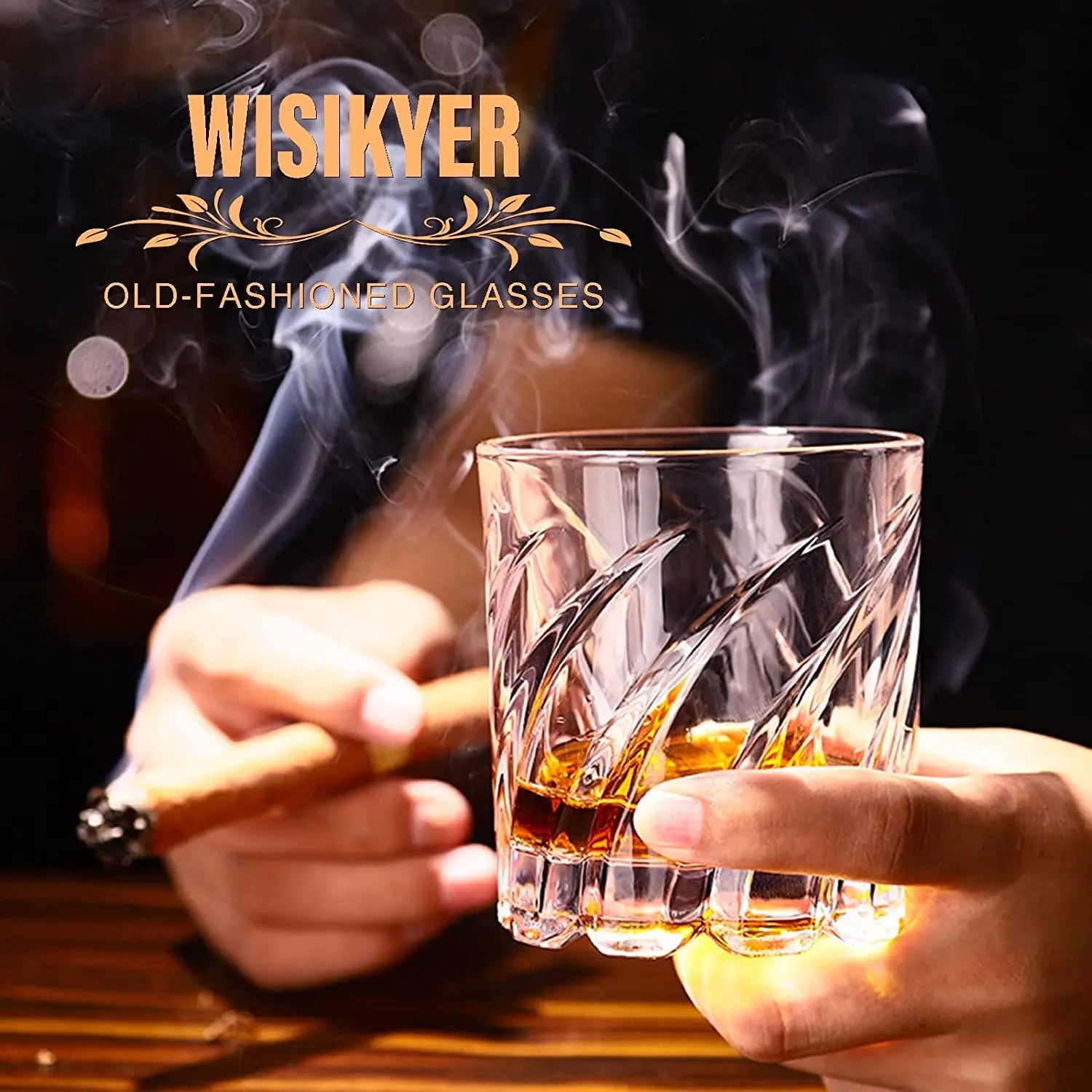 1PCS Rotating Whiskey Glass Old Fashioned Glass for Drinking Bourbon,Scotch,Cocktails or Tea,Whiskey