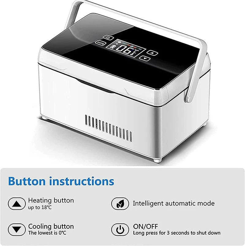 Insulin Refrigeration Box Medicine Cooler With 2 Batteries Large Capacity Car Refrigerator Suitable For Outdoor and Travel