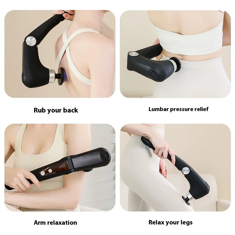 Fascia Massage Gun Shoulder Massager Electric Muscle Massage Machine High Frequency Back Waist Body Massage with Extended Handle
