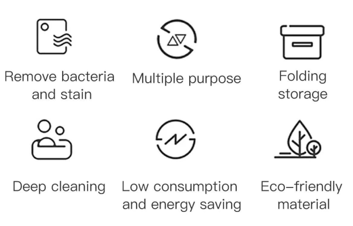 Folding Portable Washing Machine 8.5L Large Capacity Clothes Spin Dryer Bucket Travel Underwear Socks Ultrasonic Mini Washer