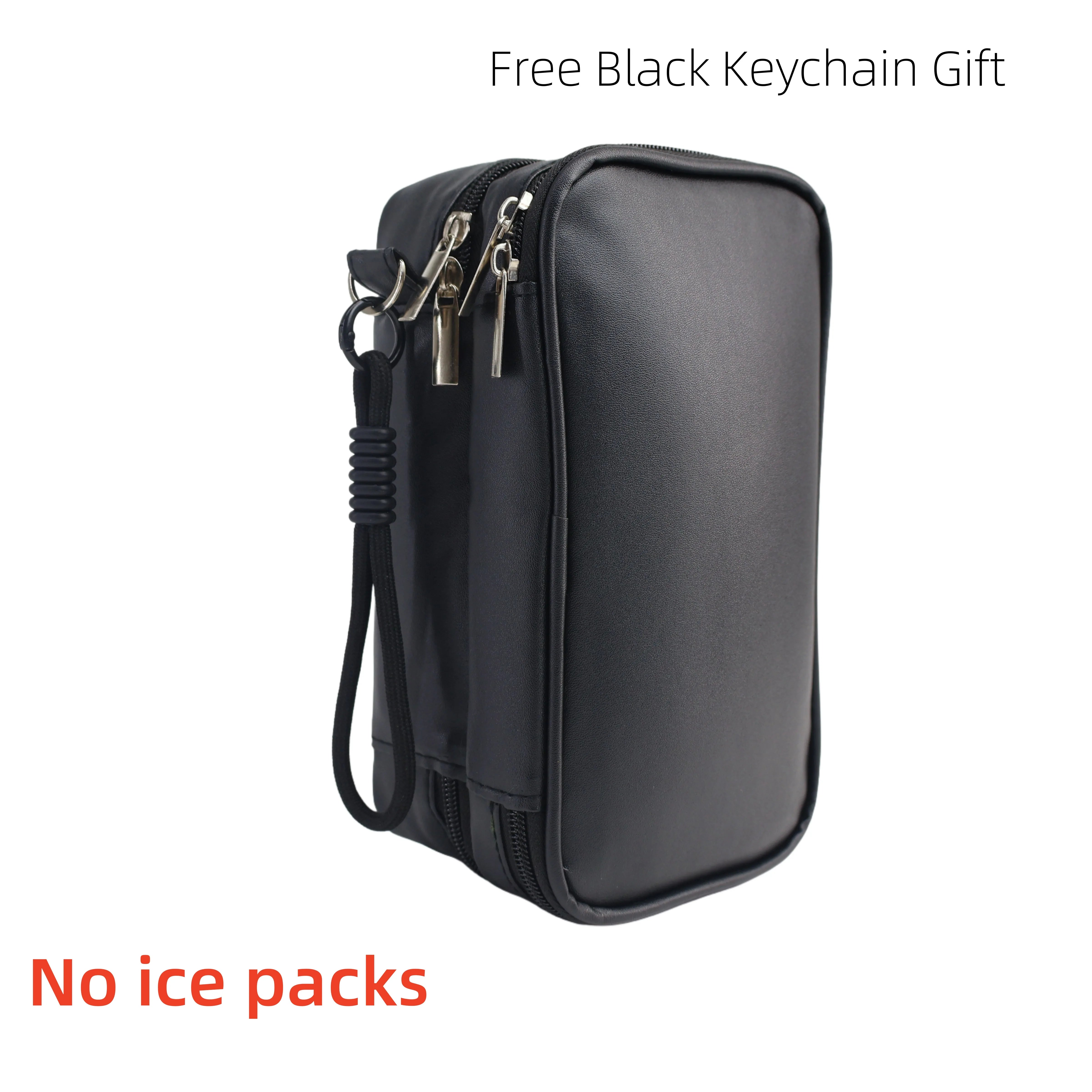 Insulin Bag for Diabetics - Pu Leather Double Layer Case for Insulin Pens, Test Kits, Travel Medical Organizer with Handle