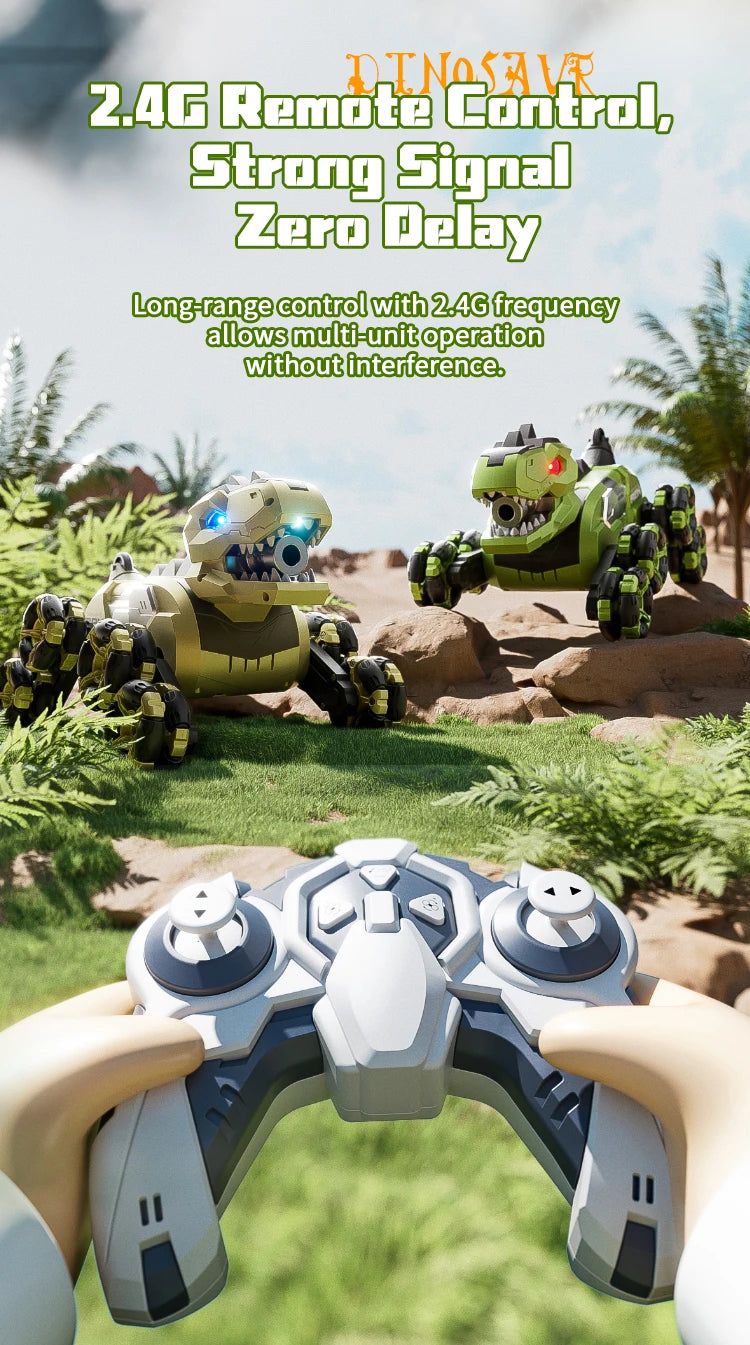 Y12 New Remote Control Dinosaur Stunt Car RC Drift Car Spray Mist Articulated Arms Transforming 8WD Off-Road Vehicle Toy for Kid