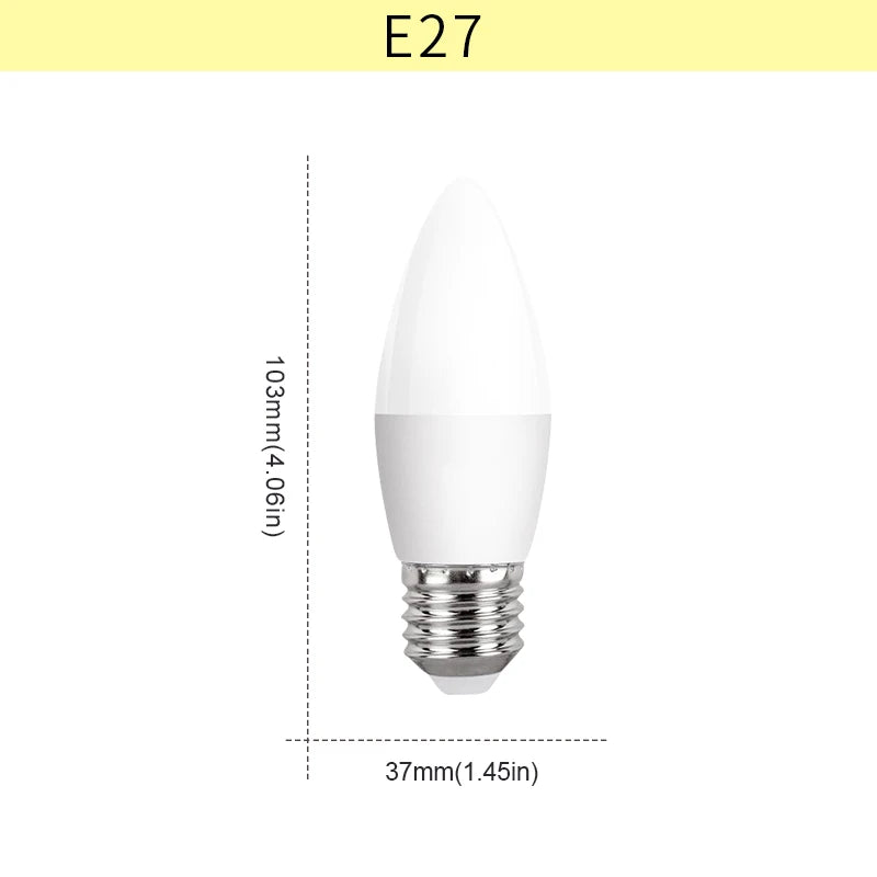 10pcs E27 E14 Led Bulb 220V Candle Bulb Energy Saving Lamp 3W 6W 9W 12W Led Chandelier Light Spotlight Led for Home Decoration