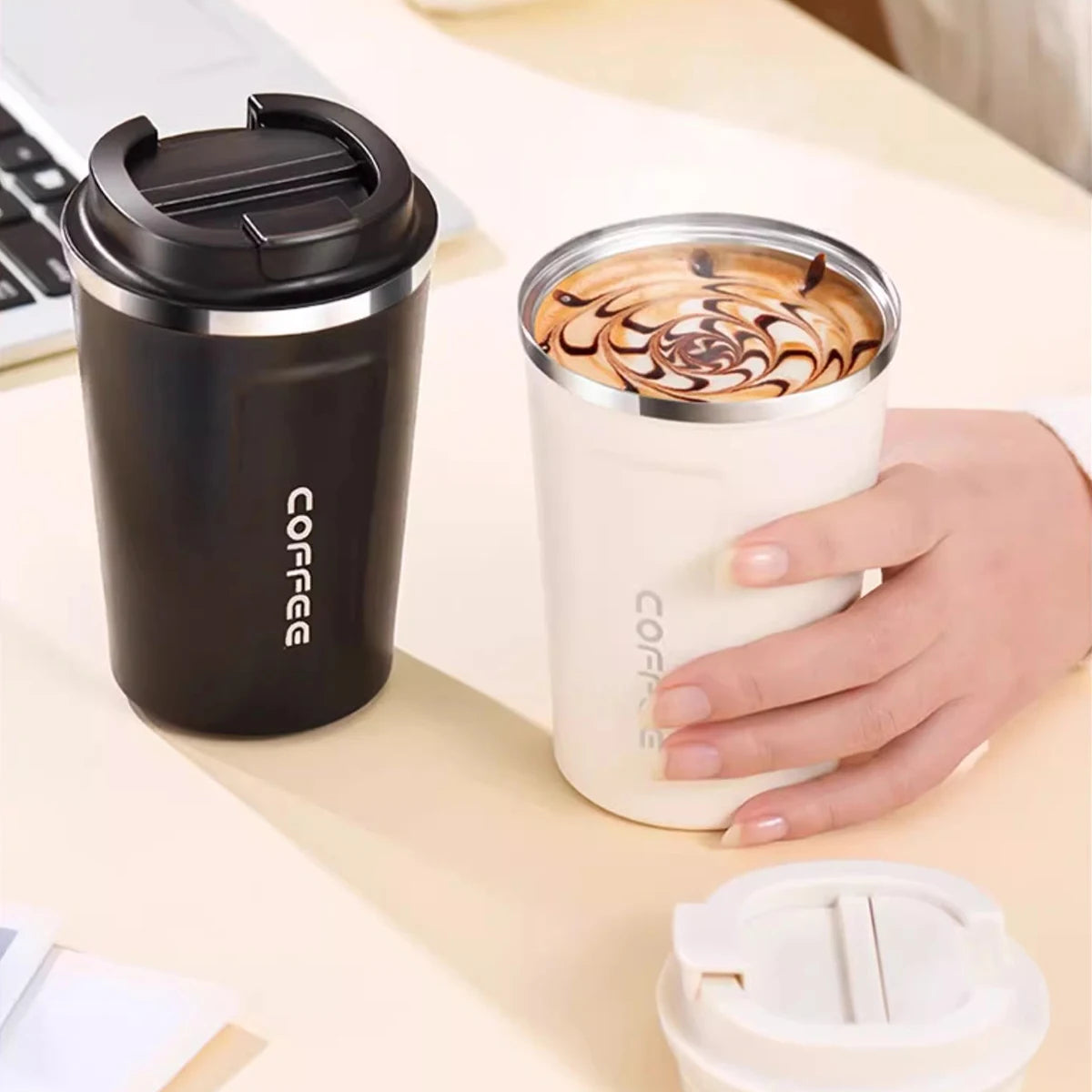 WORTHBUY 510ML 304 Stainless Steel Thermos Water Cup Portable Tumbler Leak-proof Drinkware Double Wall Insulated Coffee Mug