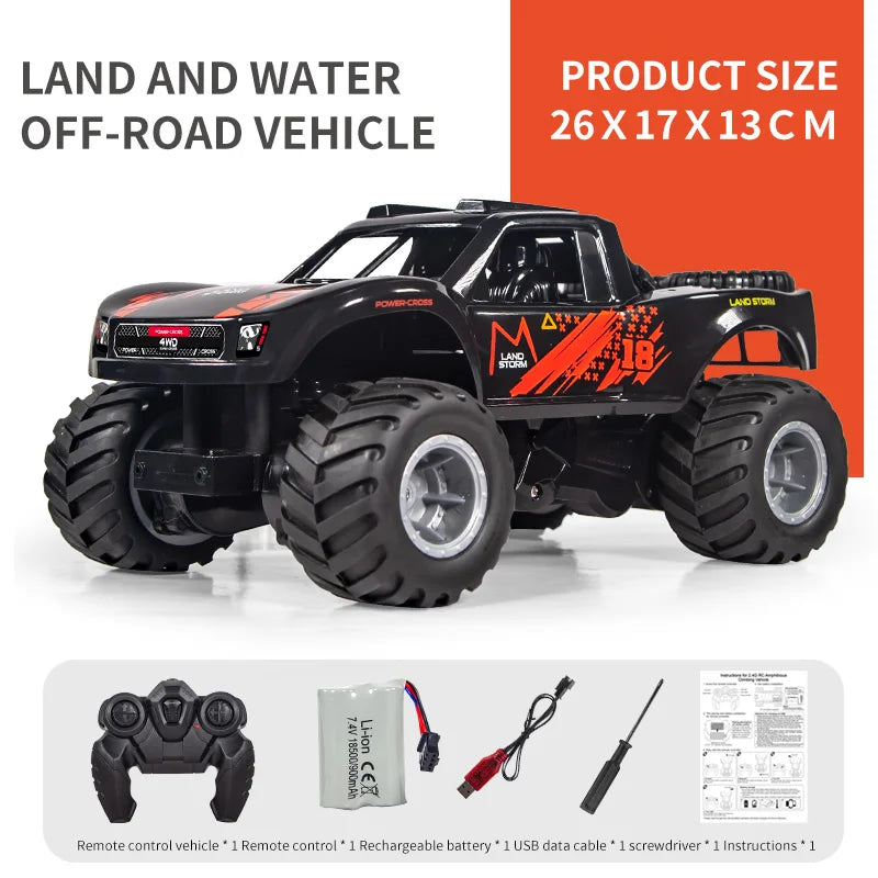 JJRC Q156 4WD 2.4G Amphibious Off-road Climbing RC Flip Stunt Car Racing All-terrain Waterproof Children's RC Toys Gifts