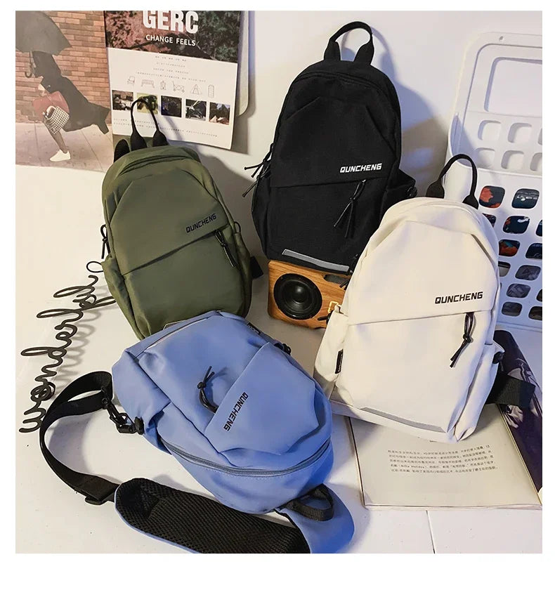 Crossbody Bag Men's Single Shoulder Small Backpack Chest Bag Women's Cycling Sports Mountain Climbing Boys Tablet Lightweight Mo