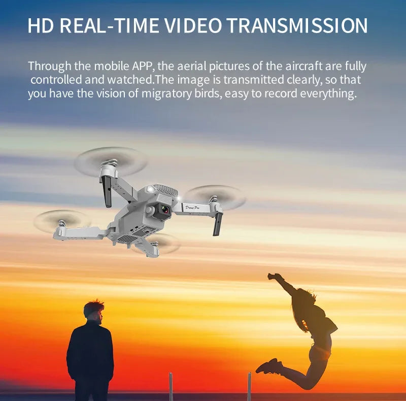 2025 E88 Pro WiFi FPV Drone - Single/Dual 4K/1080P Camera, Wide-Angle HD, Altitude Hold, Foldable Quadcopter RC Helicopter Toy