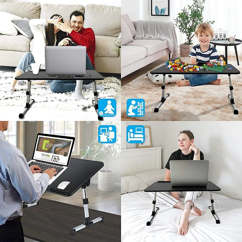 Multi-functional Folding Laptop Stand Holder Study Table Desk Foldable Computer Desk for Bed Sofa Tea Serving Table Stand