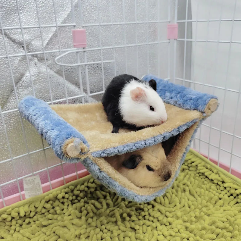 Pet Hammock for Small Animal Double Thick Plush Warm Bed for Hamster House Nest Sleeping Bag Hanging Tree Beds Pet Hamster Nest