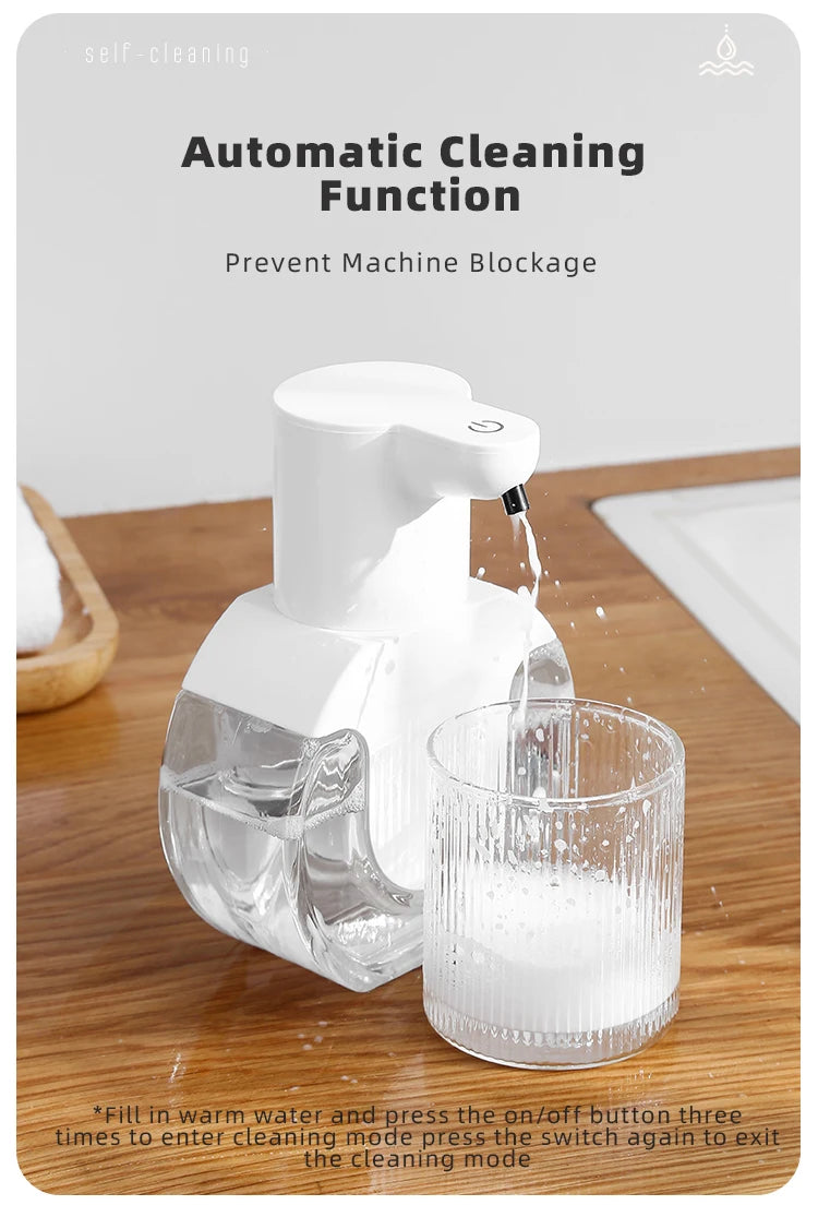 New Wall Mounted Automatic Soap Dispenser Foam Smart Hand Washing Machine 420ml Liquid Rechargeable Bathroom Induction Sensor