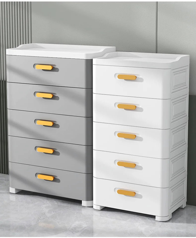 Thickened Drawer Storage Cabinet, Multi-Layer PP Organizer, Silent-Wheel Bedside Cabinet, Modern Large-Capacity Home Storage Box